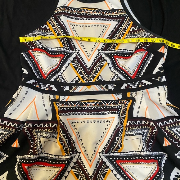 Geometric Patterned Dress - Black, White, Red, Yellow - Picture 7 of 7